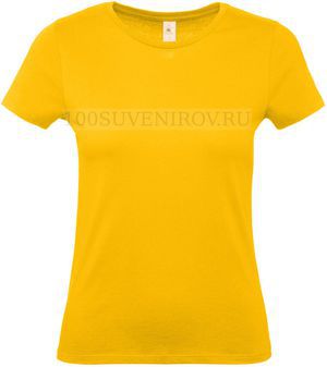 Фото Дизайнерская женская футболка E150 желтая под полноцвет, размер L