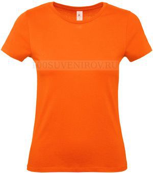 Фото Крутая женская футболка E150 оранжевая с полноцветом, размер S