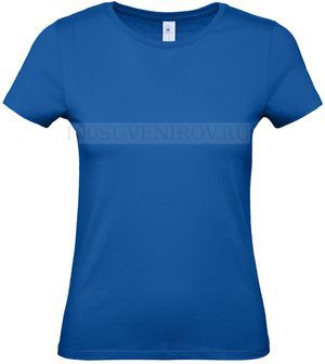 Фото Брендовая женская футболка E150 ярко-синяя под полноцвет, размер XS