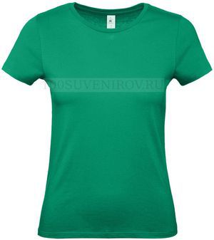 Фото Недорогая женская футболка E150 зеленая для полноцвета, размер S