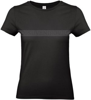 Фото Современная женская футболка E190 черная с шелкографией, размер L