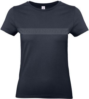 Фото Фирменная женская футболка E190 темно-синяя под полноцвет, размер XL