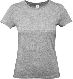 Фото Дешевая женская футболка E190 серый меланж с шелкографией, размер M