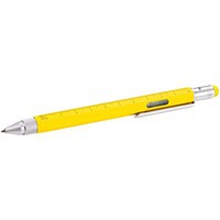 Ручка шариковая желтая из металла CONSTRUCTION, мультиинструмент