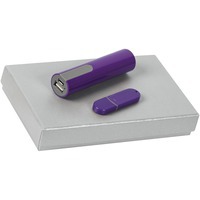 Бизнес набор фиолетовый из пластика EQUIP с флешкой и аккумулятором