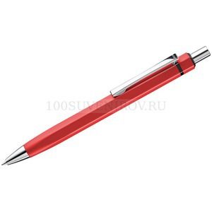 Фото Красная ручка из металла ическая шариковая шестигранная SIX
