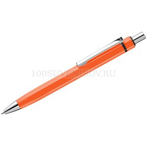 Фото Оранжевая ручка из металла ическая шариковая шестигранная SIX