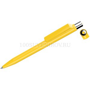 Фото Желтая ручка из пластика овая шариковая ON TOP SI F