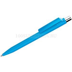 Фото Синяя ручка из пластика овая шариковая ON TOP SI GUM soft-touch