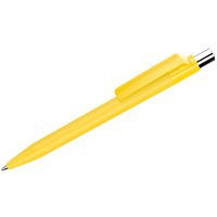 Ручка желтая из пластика овая шариковая ON TOP SI GUM soft-touch