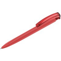 Ручка красная из пластика овая шариковая трехгранная TRINITY K transparent GUM soft-touch