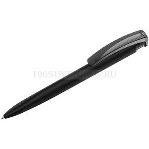 Фото Черная ручка из пластика овая шариковая трехгранная TRINITY K transparent GUM soft-touch