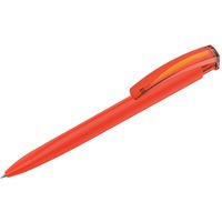 Ручка оранжевая из пластика овая шариковая трехгранная TRINITY K transparent GUM soft-touch