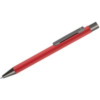Ручка красная из металла ическая шариковая STRIGHT GUM soft-touch с зеркальной гравировкой