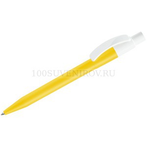 Фото Желтая ручка из пластика овая шариковая PIXEL KG F