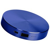 Универсальное зарядное устройство "UFO" (6000mAh) в подарочной коробке,синий, 8,6х1,5 см,металл
