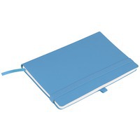 Бизнес-блокнот "Gracy", 130х210 мм, голубой, кремовая бумага, гибкая обложка, в линейку, на резинке