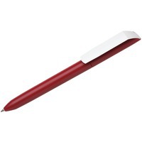 Ручка шариковая FLOW PURE, красный корпус/белый клип, пластик