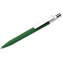 Ручка шариковая DOT, зеленый корпус/белый клип, soft touch покрытие, пластик