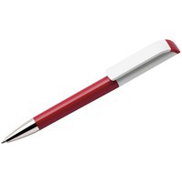 Фото Ручка шариковая TAG, красный корпус/белый клип, пластик