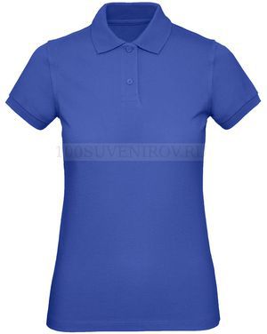 Фото Дизайнерская женская рубашка поло INSPIRE синяя под флекс, размер L