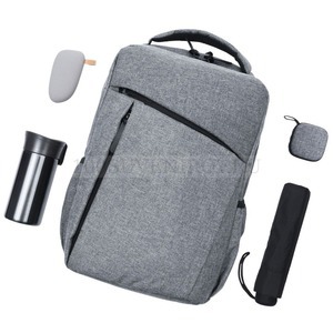 Фото Серый набор из стали CITY NIGHTFALL в рюкзаке: термостакан, зонт, аккумулятор, колонка