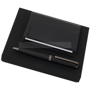 Фото Подарочный набор черный из лака: блокнот А7, ручка шариковая