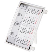 Календарь на год настольный на 2 года; размер 18,5*11 см, цвет- белый, пластик