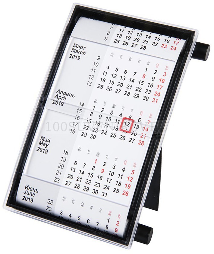 Календарь настольный на 2 года, размер 18,5*11 см, цвет- черный, пластик —  заказать календари по цене 390 руб (a447830) | Магазин 100SUVENIROV.RU