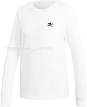 Фото Женская футболка белая из хлопка с длинными рукавами SC LS Tее, размер L