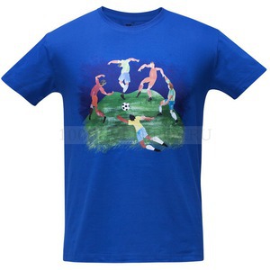 Фото Ярко-синяя футболка "ФУТБОЛ VIA МАТИСС" 190, размер XL