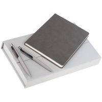 Письменный набор серый TRIO: ежедневник, ручка, карандаш