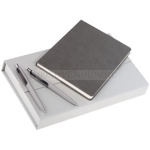 Фото Письменный серый набор TRIO: ежедневник, ручка, карандаш