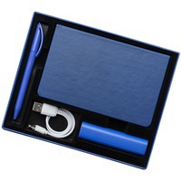 Деловой набор Plus в подарочной коробке: недатированный ежедневник, внешний аккумулятор, ручка шариковая