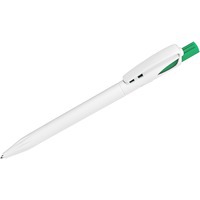Ручка шариковая пластиковая TWIN WHITE, белый/зеленый