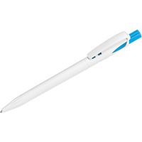 Ручка шариковая пластиковая TWIN WHITE, белый/голубой