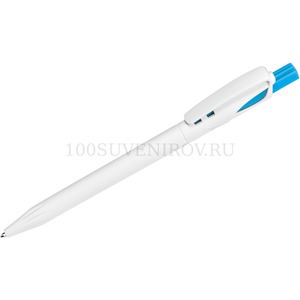 Фото Пластиковая шариковая ручка TWIN WHITE, белый/голубой