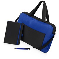 Набор для конференций Conference в сумке: блокнот А5 + ручка-подставка, синий/черный