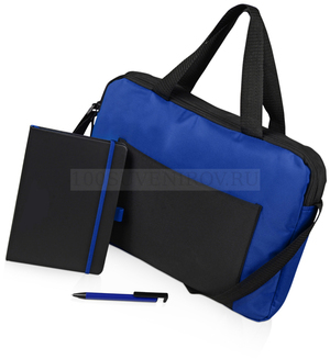 Фото Набор для конференций Conference в сумке: блокнот А5 + ручка-подставка (синий, черный)