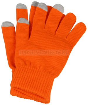 Фото Оранжевые перчатки из акрила для сенсорного экрана "СЕТ"