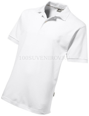 Фото Мужская рубашка поло белая из хлопка FOREHAND C, размер 2XL