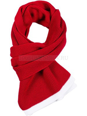 Фото Красный с белым шарф из акрила AMUSE