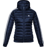 Изображение Куртка женская Slim с капюшоном, синяя M, люксовый бренд Adidas