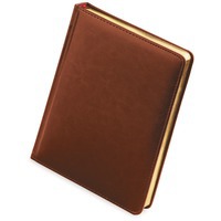 Недатированный ежедневник SIDNEY NEBRASKA А6+ с золотым обрезом под тиснение логотипа, 11 х 15,5 х 1,9 см, коричневый