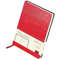Классический недатированный ежедневник MEGAPOLIS А5 под нанесение логотипа для сотрудников, 14,4 х 21,5 см. , красный