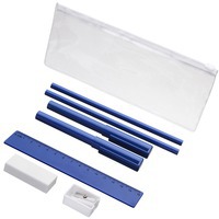 Набор «Mindy»: ручки шариковые, карандаши, линейка, точилка, ластик, синий