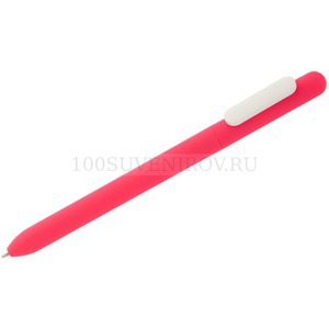 Фото Шариковая ручка розовая с белым из пластика SLIDER SOFT TOUCH