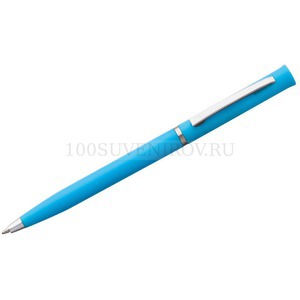 Фото Шариковая ручка голубая из металла EURO CHROME