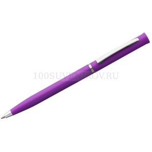 Фото Шариковая ручка фиолетовая из металла EURO CHROME
