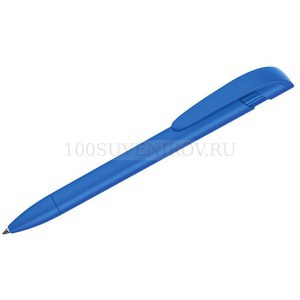Фото Синяя ручка из пластика овая шариковая YES F